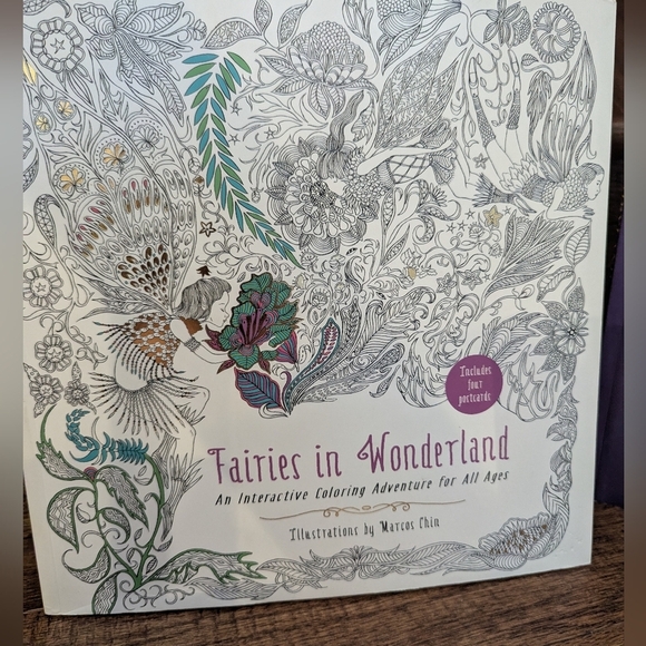 The Fairyland Colouring Book & Fairies in Wonderland 2 Coloring Books for adults - Picture 3 of 11